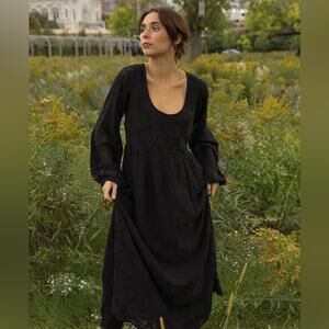 MILLE Leone Celese Maxi Dress Long Sleeve Jacquard Floral XS Boho